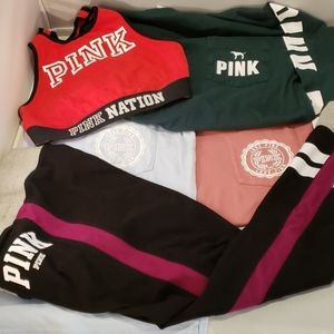 Victoria's Secret PINK Bundle Tees Leggings Bra